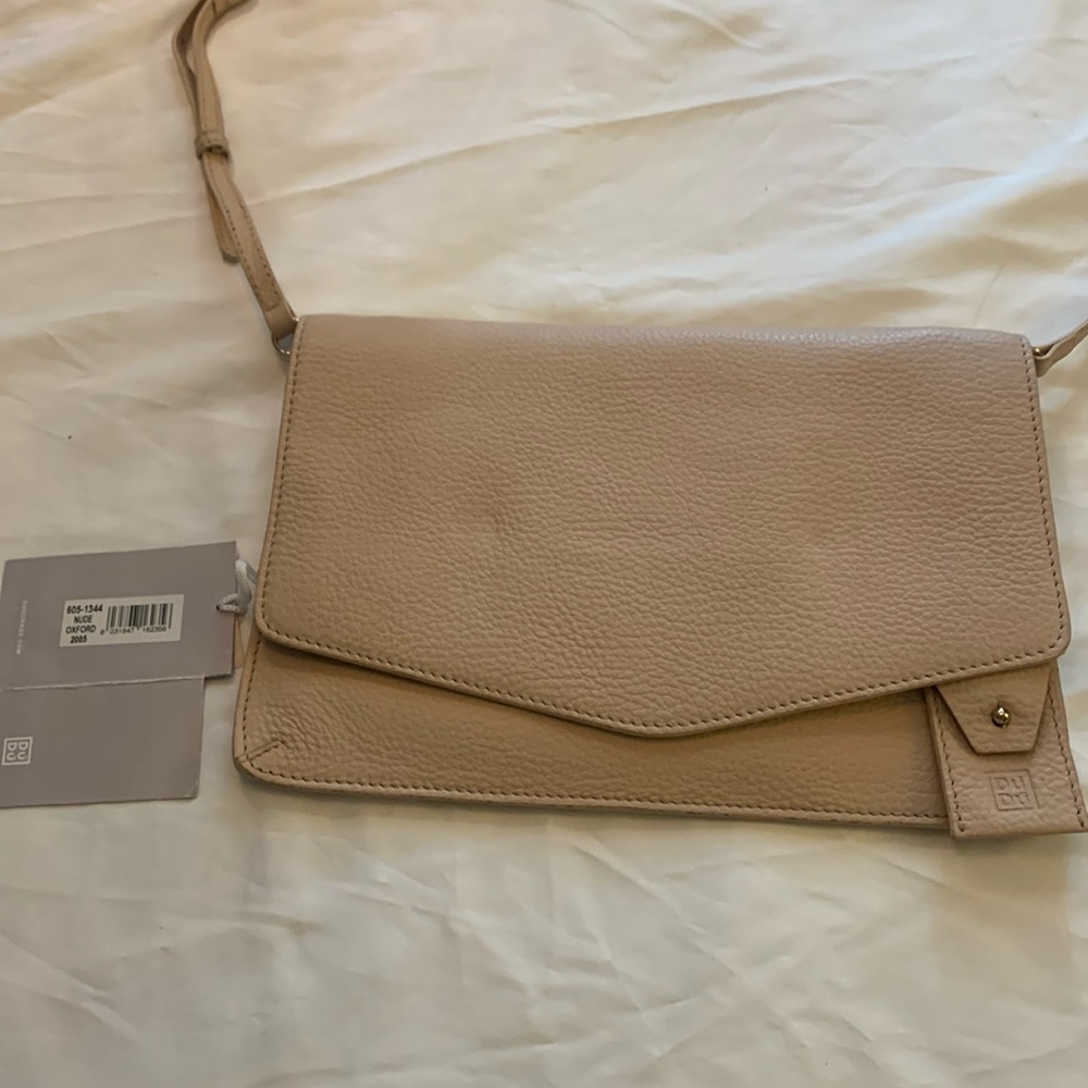 NWT-DUDU Oxford Nude Clutch Genuine Leather -Vintage
